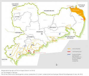 Die Erlaubnisfelder »Weißwasser« und «Weißwasser II« liegen im äußersten Nordosten von Sachsen