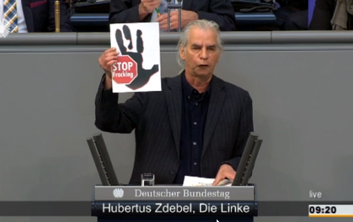 Hubertus Zdebel, MdB Die Linke., trägt schwerwiegende Argumente gegen Fracking vor