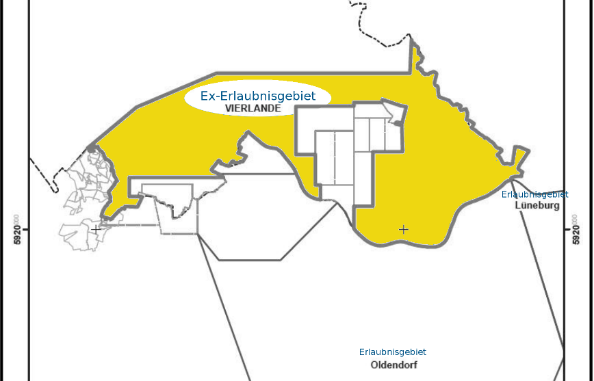Karte: Erlaubnisgebiet Vierlande im Süden der Freien und Hansestadt Hamburg